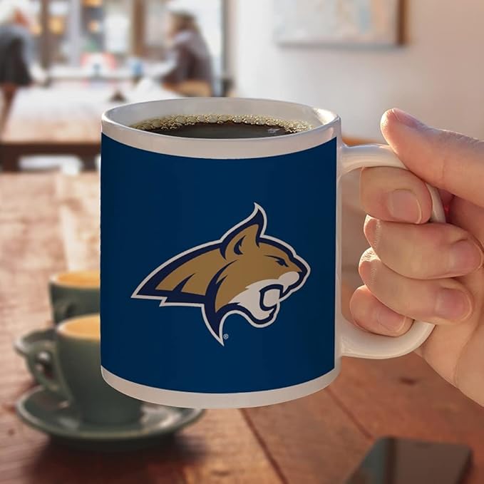 Montana State University Primary Logo Ceramic Coffee Mug, Novelty Gift Mugs for Coffee, Tea and Hot Drinks, 11oz, White