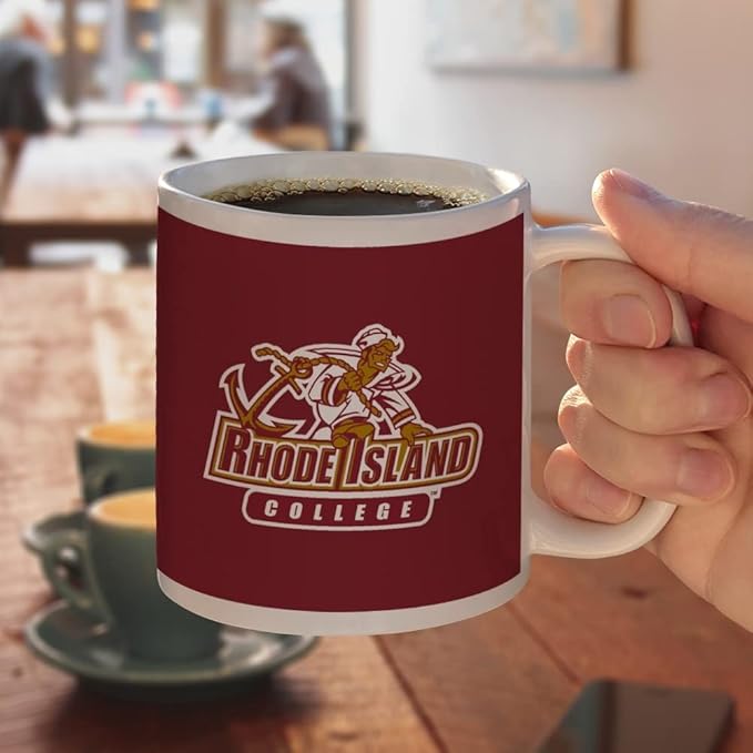 Rhode Island College Primary Logo Ceramic Coffee Mug, Novelty Gift Mugs for Coffee, Tea and Hot Drinks, 11oz, White
