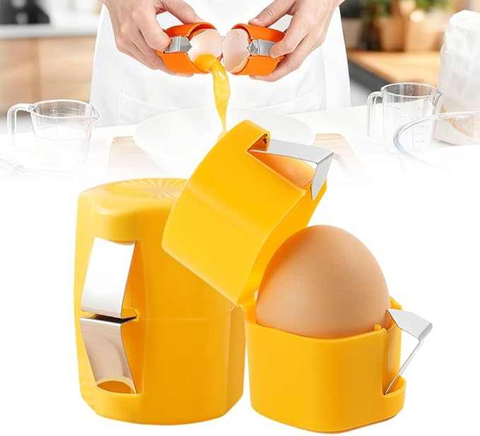 Egg opener, Upgrade Stainless Steel Egg Cutter Egg Cracker Tool Multifunctional Egg Cutter Multipack, 2026 New Egg Shell Separator for Raw Eggs Gadgets Cracker Tool (1, Yellow)