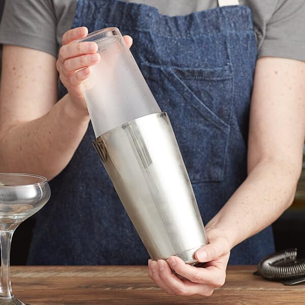 28 oz Stainless Steel Cocktail Shaker Tin, Silver, Full Size, 7 Inches Height, Dishwasher Safe, Professional Bar Tool