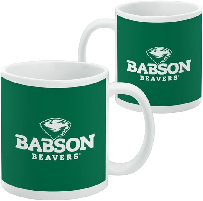 Babson College Primary Logo Ceramic Coffee Mug, Novelty Gift Mugs for Coffee, Tea and Hot Drinks, 11oz, White