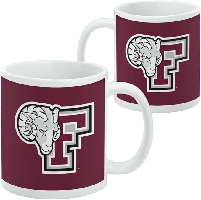Fordham University Primary Logo Ceramic Coffee Mug, Novelty Gift Mugs for Coffee, Tea and Hot Drinks, 11oz, White