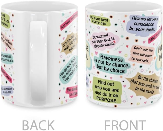 MUGBREW Positive Mental Quotes Ceramic Coffee Mug Tea Cup, 11 OZ