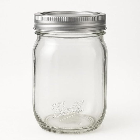 Ball Easy Label Glass Mason Jar, Regular Mouth, Pint Size, 16 OZ (Pack of 2)