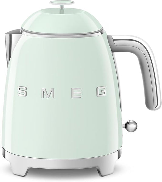 SMEG Mini 50's Retro Style 3 Cup Electric Kettle with Double Wall Anti Slip Base and Water Level Indicator (Pastel Green)