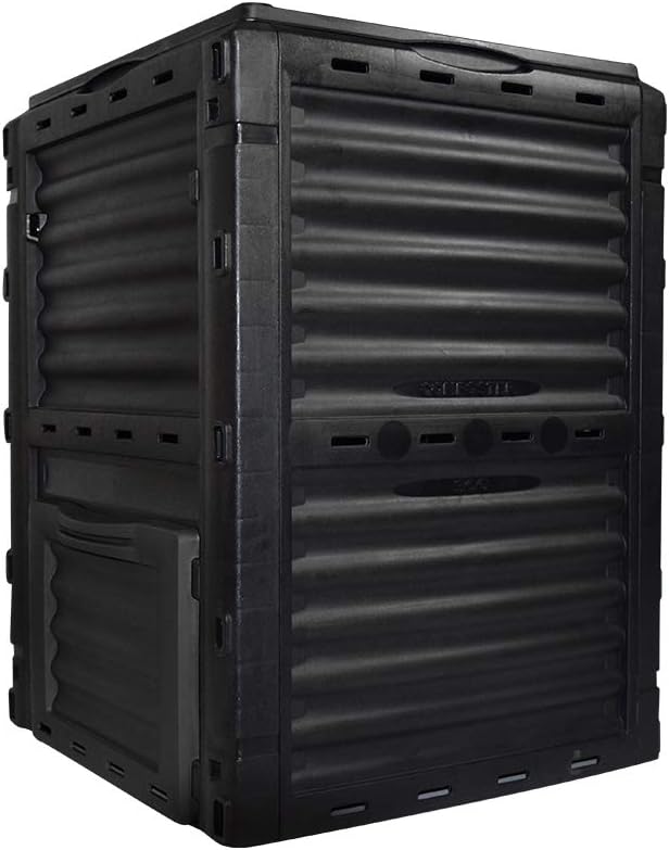 Garden Compost Bin from BPA Free Material, 80 Gallon(300 L), Easy Assembling, Large Capacity, Fast Creation of Fertile Soil (Black)