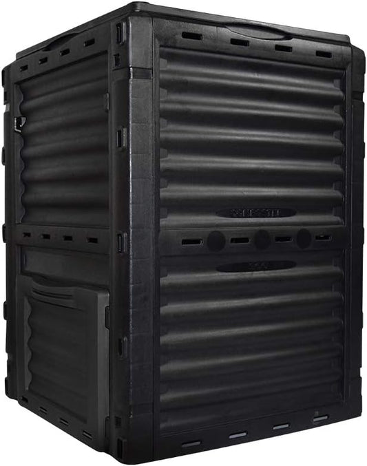 Garden Compost Bin from BPA Free Material, 80 Gallon(300 L), Easy Assembling, Large Capacity, Fast Creation of Fertile Soil (Black)