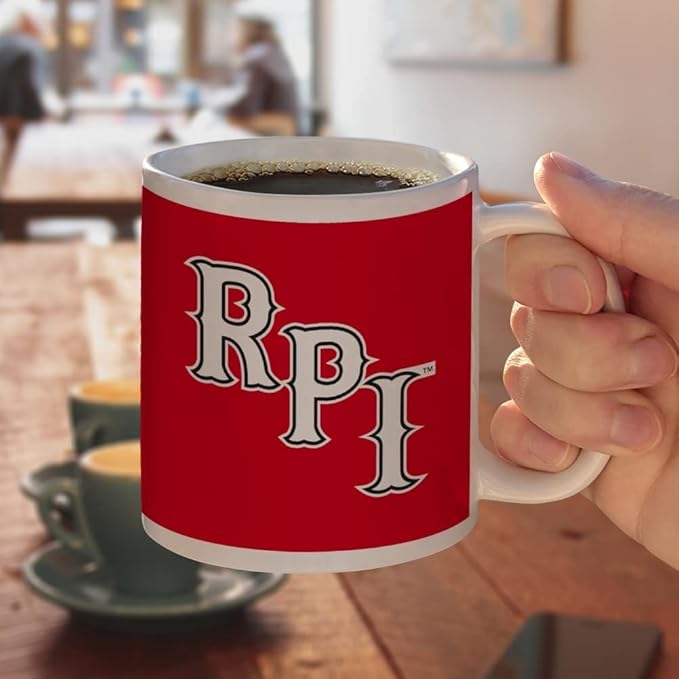 Rensselaer Polytechnic Institute Primary Logo Ceramic Coffee Mug, Novelty Gift Mugs for Coffee, Tea and Hot Drinks, 11oz, White