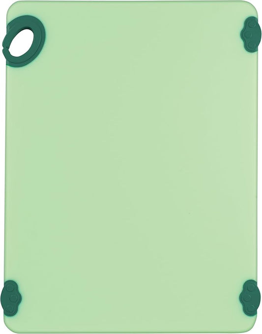 Winco Non-Slip Cutting Board with Hook, 15" x 20" x 1/2", Green