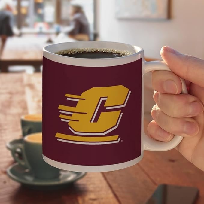 Central Michigan University Logo Ceramic Coffee Mug, Novelty Gift Mugs for Coffee, Tea and Hot Drinks, 11oz, White