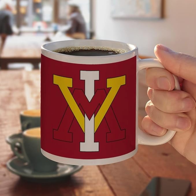 Virginia Military Institute Primary Logo Ceramic Coffee Mug, Novelty Gift Mugs for Coffee, Tea and Hot Drinks, 11oz, White