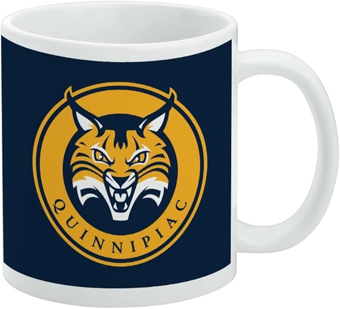 Quinnipiac University Primary Logo Ceramic Coffee Mug, Novelty Gift Mugs for Coffee, Tea and Hot Drinks, 11oz, White