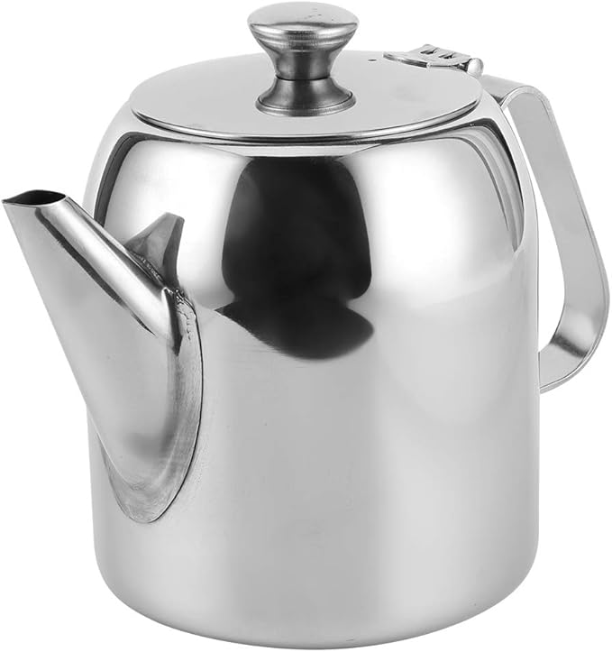 Coffee Pot Teapot Stainless Steel Tea Kettle Cold Short Spout Pour Over for Home Kitchen Hotel Restaurant(32oz)