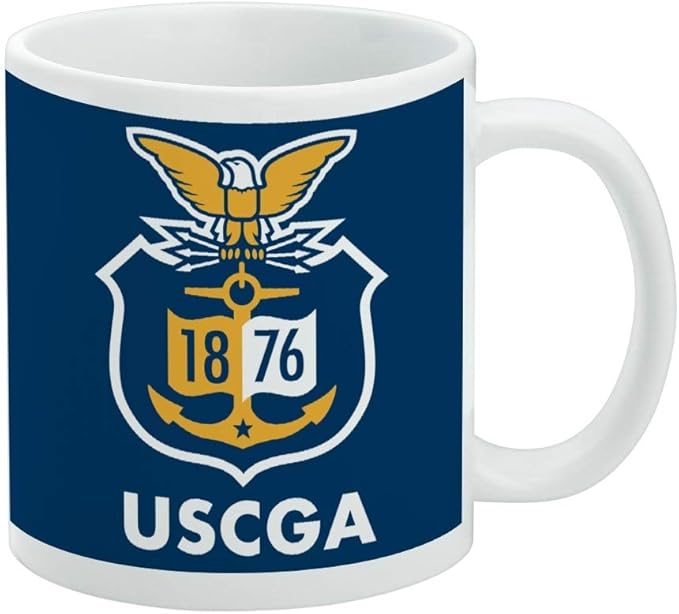 U.S. Coast Guard Academy Official Bears Logo Ceramic Coffee Mug, Novelty Gift Mugs for Coffee, Tea and Hot Drinks, 11oz, White