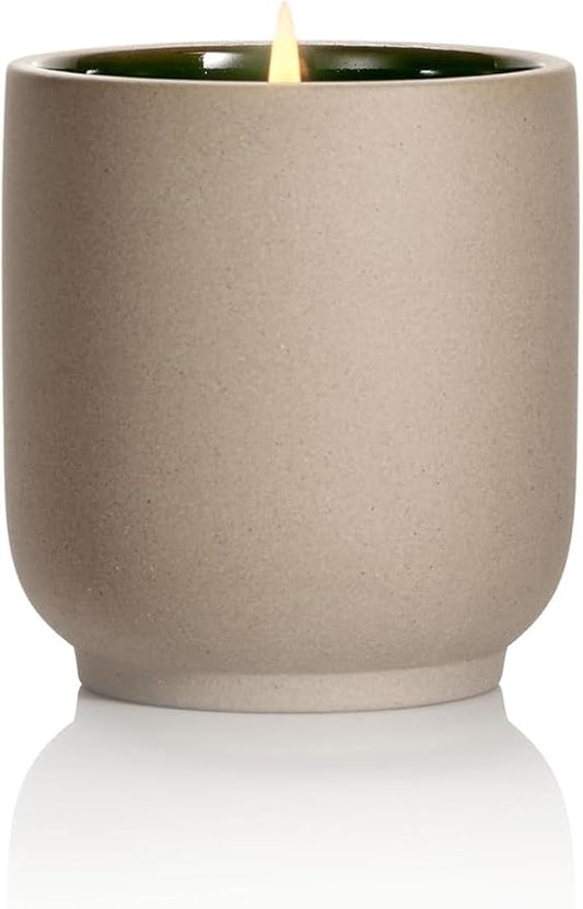 Homecourt Luxury Scented Candle, 60-Hour Burn Time, Soy Wax Blend & Organic Cotton Wick, Kiln-Fired Reusable Ceramic Vessel, Cocomoi, 8 oz