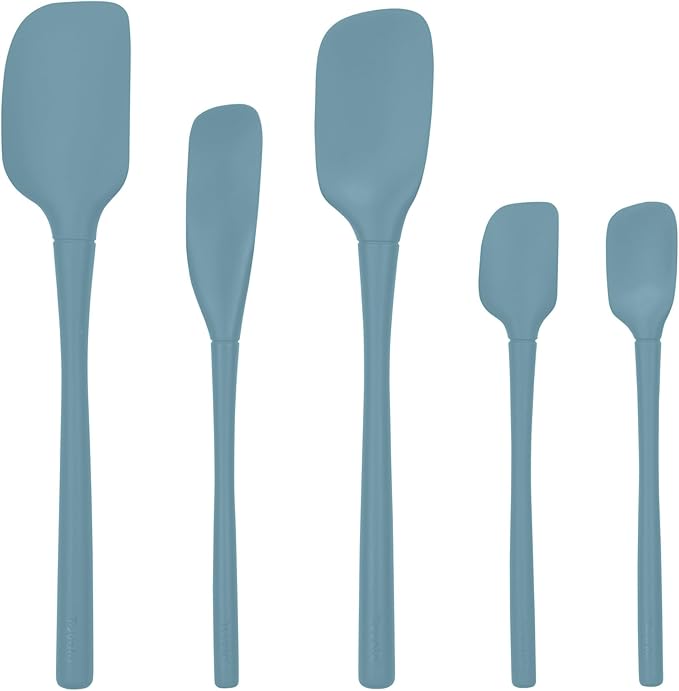 Flex-Core Spatula All Silicone High Heat Resistant 5 Piece Cooking Utensils Set - Includes Non-Stick Spatula, Spoonula, Jar Scraper, and Mini | BPA-Free Kitchen | Ergonomic Design