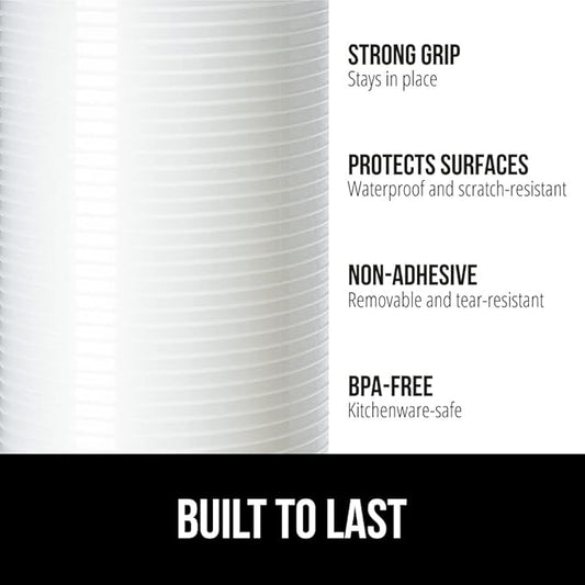 GORILLA GRIP DuraGuard Shelf Liner, Non-Adhesive Cabinet Liners for Kitchen Drawers, Shelves, Refrigerator, Pantry Storage, Bathroom Closet, Durable Waterproof BPA Free Ribbed Plastic, 12x20 Clear