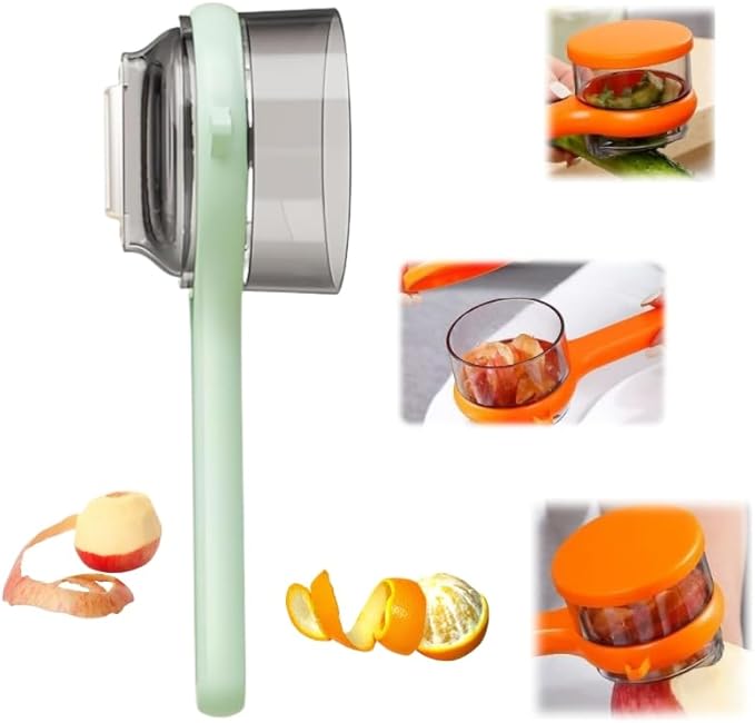 Fruit And Vegetable Peeler With Storage Box, Universal Peeler For Fruits And Vegetables, Non-Slip Handle Design, Double-Sided Multifunctional Peeler For Home Kitchen (1, green)