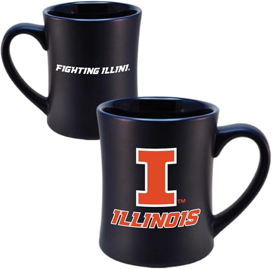 Illinois Fighting Illini Ceramic 16oz Sculpted Mug – Official Team Logo Coffee Cup – Handwash Recommended – Individually Boxed