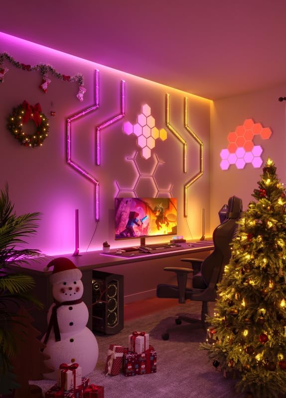 Govee Glide Hexa Light Panels, RGBIC Hexagon LED Wall Lights, Wi-Fi Smart Home Creative Wall Lights with Music Sync, Works with Alexa Google Assistant for Indoor Gaming Decor, 10 Pack