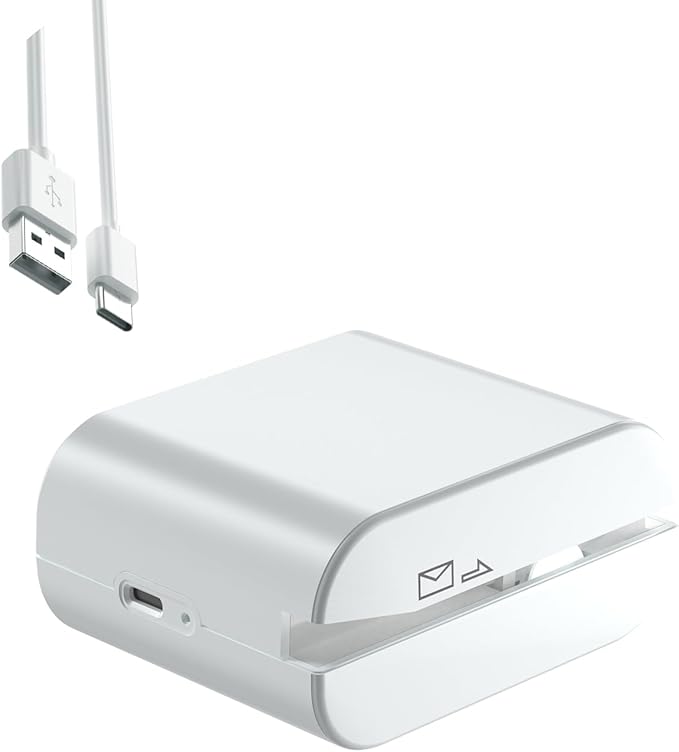 Rechargeable Electric Letter Opener - Automatic Letter Opener Envelope Slitter, Electric Letter Opener Envelope Slitter for Universal Mail and Envelopes(White)