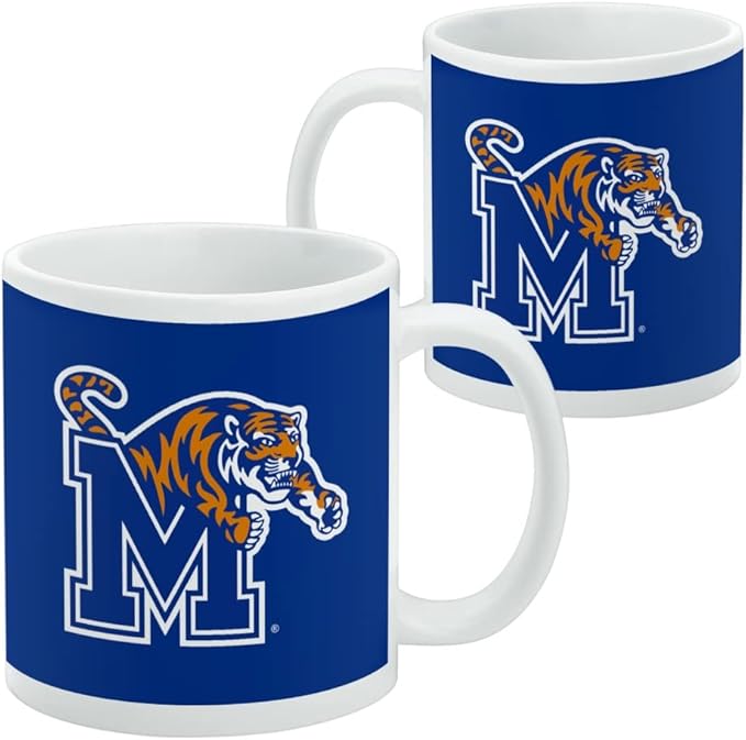 Memphis Primary Logo Ceramic Coffee Mug, Novelty Gift Mugs for Coffee, Tea and Hot Drinks, 11oz, White