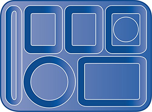 Carlisle FoodService Products Plastic Meal Tray Left-Handed Heavyweight Lunch Tray with 6-Compartments for Schools, Cafeterias, and Dining Halls, Melamine, 14 x 10 Inches, Sandshade
