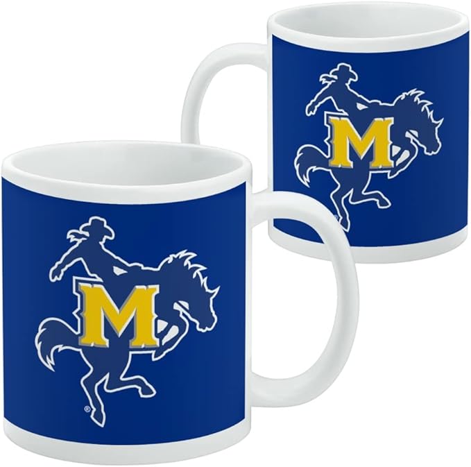 McNeese State University Primary Logo Ceramic Coffee Mug, Novelty Gift Mugs for Coffee, Tea and Hot Drinks, 11oz, White