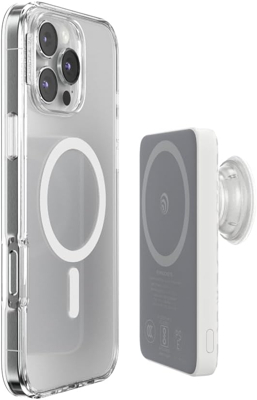 PopSockets PowerPack for MagSafe, Portable Phone Charger, Magnetic Wireless Portable Charger, 5000mAh - Horchata Fossil
