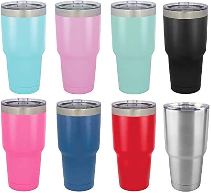 DAD KNOCKOUT FISHING Grey 30 oz Tumbler With Straw and Slide Top Lid | Stainless Steel Travel Mug | Compare To Yeti Rambler
