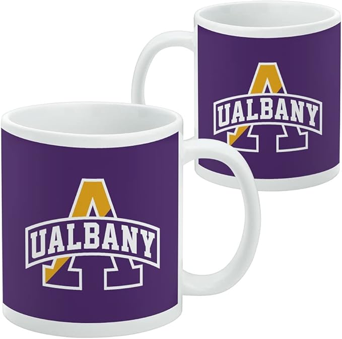 University at Albany Primary Logo Ceramic Coffee Mug, Novelty Gift Mugs for Coffee, Tea and Hot Drinks, 11oz, White