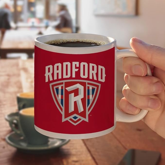 Radford University Primary Logo Ceramic Coffee Mug, Novelty Gift Mugs for Coffee, Tea and Hot Drinks, 11oz, White