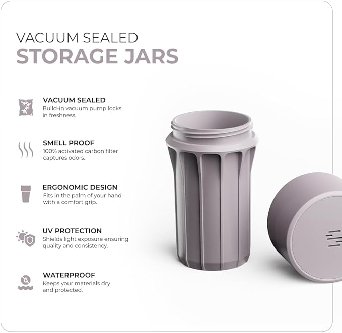 Staze Preserve Vacuum Sealed Storage Jars (148ml) | Smell Proof Containers | Herb Storage & Food Storage Container with Protection - (COSMIC TRIO)