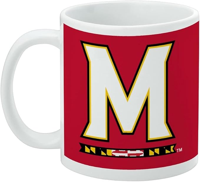 University of Maryland Primary Logo Ceramic Coffee Mug, Novelty Gift Mugs for Coffee, Tea and Hot Drinks, 11oz, White