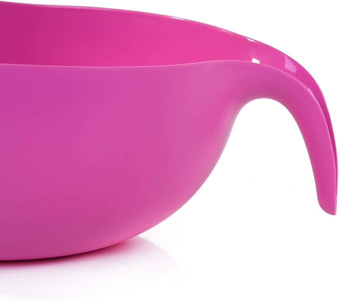 Mintra Home Rice Colander (Fuchsia) - Strainer, Lightweight, for cleaning rice, beans, fruit and vegetables 9.5x13x7