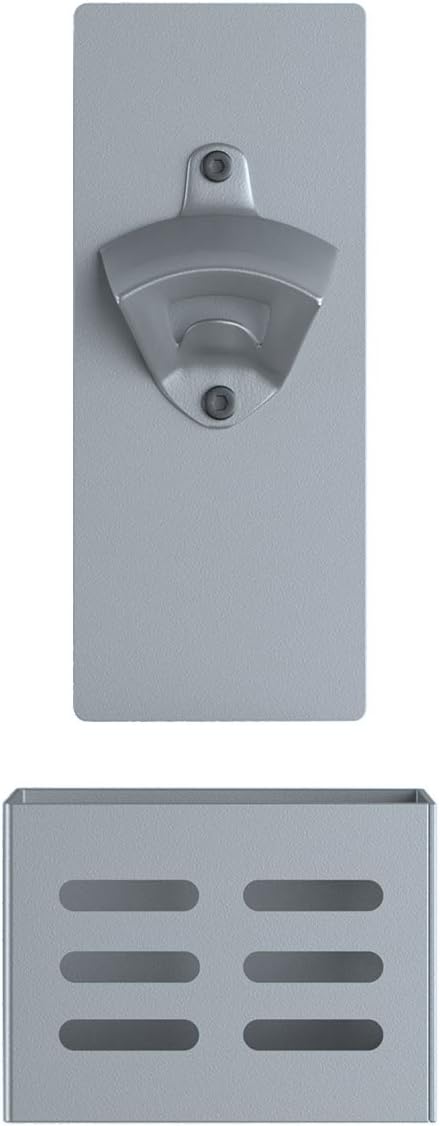 Magnetic Bottle Opener with Cap Catcher, Removable Wall Mounted Beer Bottle Opener for Kitchen Fridge, Beer Gifts for Men (silver)