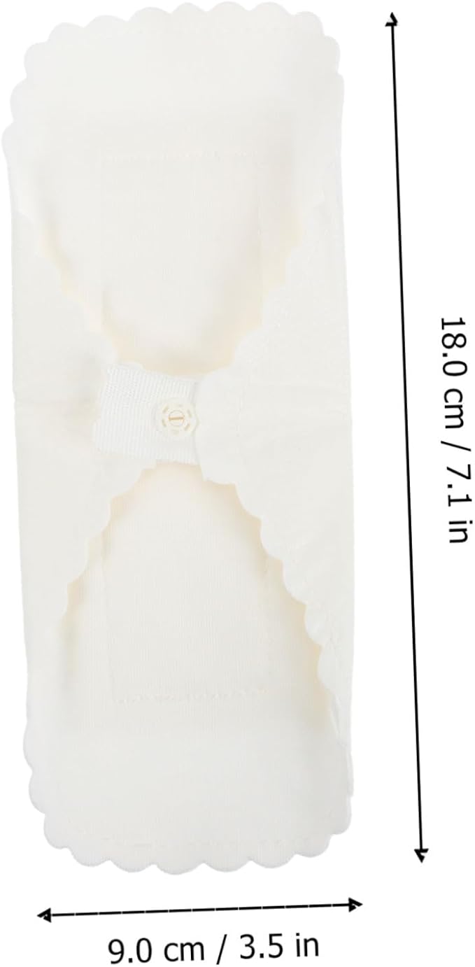 Yardwe 3Pcs Reusable Cotton Menstrual Pads Lace Edge Breathable Washable Sanitary Towels for Women with Button Snap to Prevent Leakage Soft and Thin Period Pads