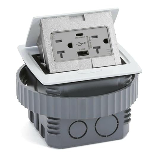 Lew Electric Kitchen Countertop Pop Up Charging USB A/C Ports (White)