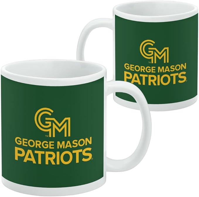 George Mason University Primary Logo Ceramic Coffee Mug, Novelty Gift Mugs for Coffee, Tea and Hot Drinks, 11oz, White