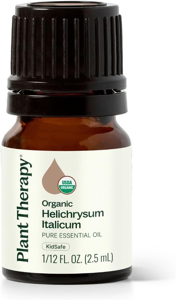 Plant Therapy Organic Helichrysum Italicum Essential Oil for Skin 100% Pure, USDA Certified Organic, Undiluted, Natural Aromatherapy for Diffusion, Therapeutic Grade 2.5 mL (1/12 oz)