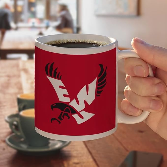 Eastern Washington University Primary Ceramic Coffee Mug, Novelty Gift Mugs for Coffee, Tea and Hot Drinks, 11oz, White
