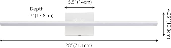 JONATHAN Y JYL7163B Santino 28" Modern Minimalist Swivel Integrated Dimmable LED Rechargeable Picture Light with Touch Sensor for Bedroom, Living Room, Kitchen, Office, White