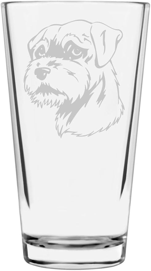 Border Terrier Custom Personalized Dog Themed Etched All Purpose 16oz Pint Glass