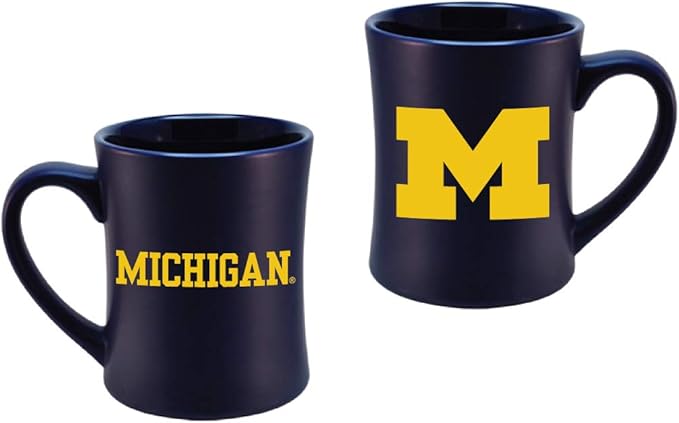 Michigan Wolverines Ceramic 16oz Sculpted Mug – Official Team Logo Coffee Cup – Handwash Recommended – Individually Boxed