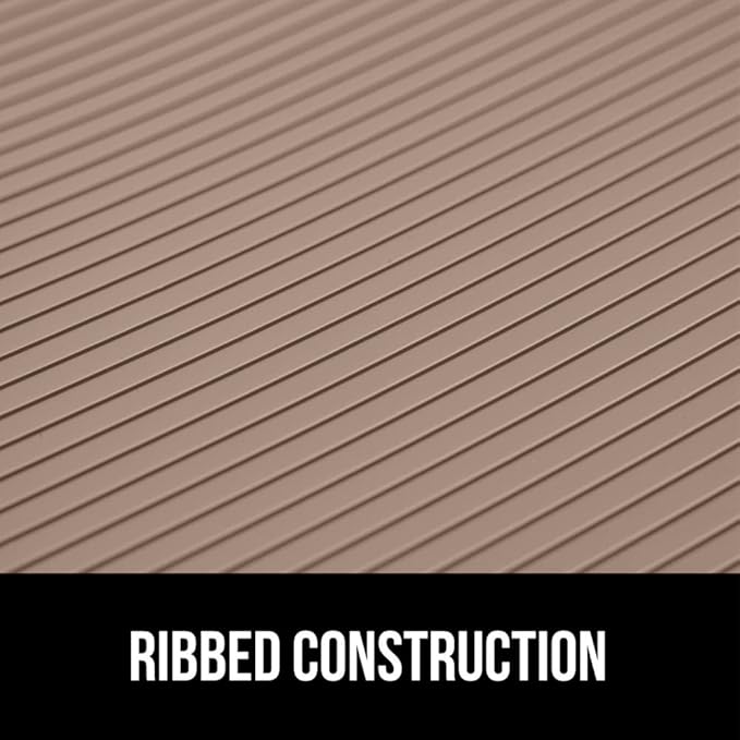 GORILLA GRIP DuraGuard Shelf Liner, 20x20 Non-Adhesive Cabinet Liners for Kitchen Drawers, Shelves, Refrigerator, Pantry Storage, Bathroom Closet, Durable Waterproof BPA Free Ribbed Plastic, Beige