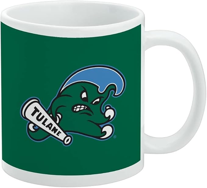 Tulane University Primary Logo Ceramic Coffee Mug, Novelty Gift Mugs for Coffee, Tea and Hot Drinks, 11oz, White