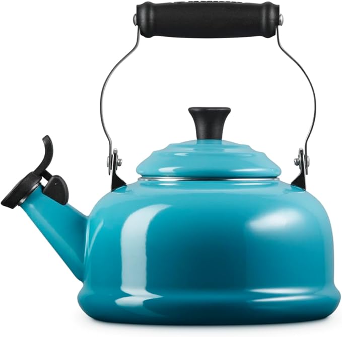 Le Creuset Enamel On Steel Whistling Tea Kettle, 1.7 qt., Caribbean