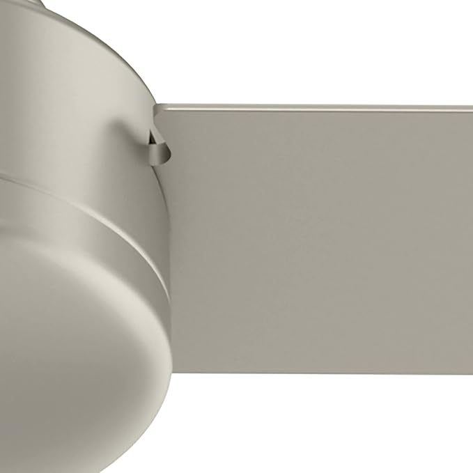Hunter 52 inch Indoor Ceiling Fan No Light - Modern Ceiling Fan without Light, 3 Blades, Standard Mount, For Bedroom, Living Room, or Kitchen, Wall Control - Presto 50812, Matte Nickel