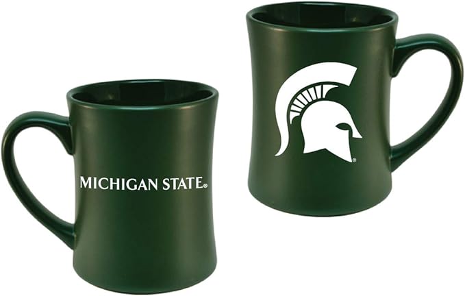Michigan State Spartans Ceramic 16oz Sculpted Mug – Official Team Logo Coffee Cup – Handwash Recommended – Individually Boxed