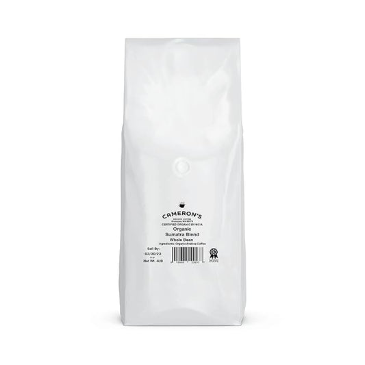 Cameron's Coffee Roasted Whole Bean Coffee, Organic Sumatra Blend, 4 Pound